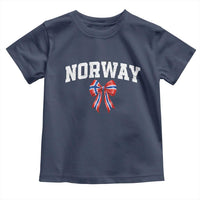 Norwegian Girl Coquette Bow Toddler T Shirt Norway Flag Pride Gift