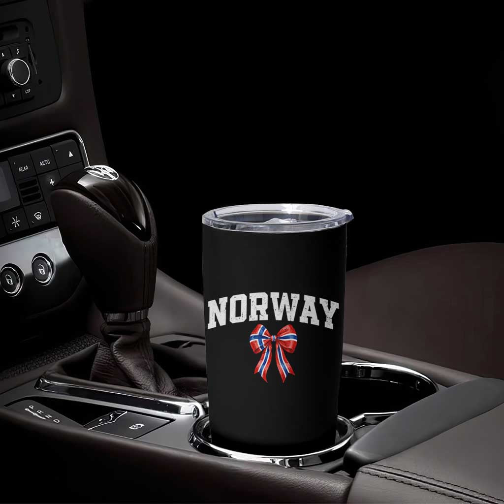 Norwegian Girl Coquette Bow Tumbler Cup Norway Flag Pride Gift