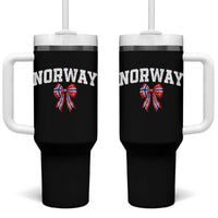 Norwegian Girl Coquette Bow Tumbler With Handle Norway Flag Pride Gift