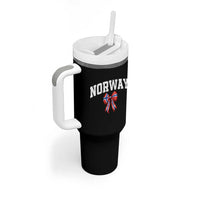 Norwegian Girl Coquette Bow Tumbler With Handle Norway Flag Pride Gift