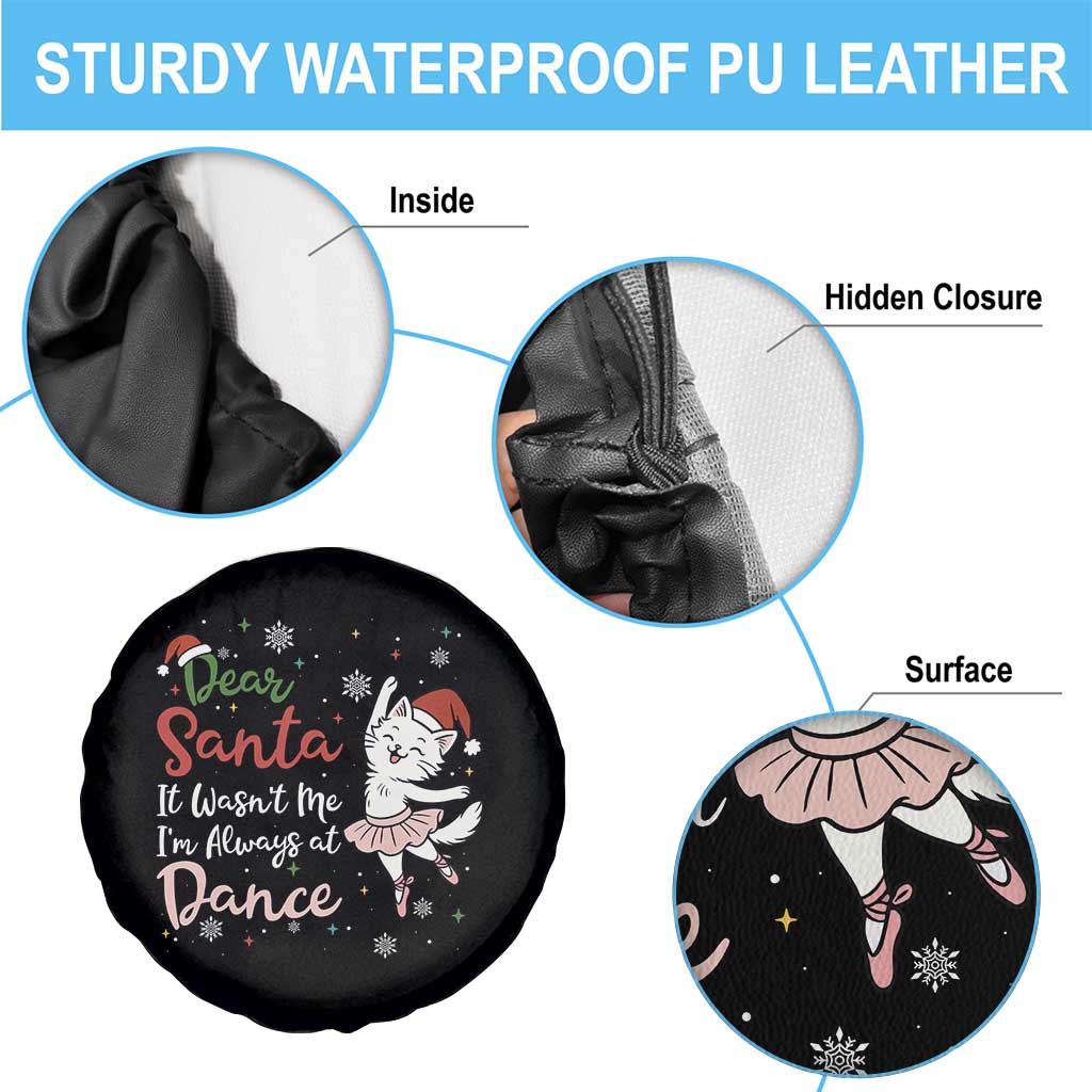 Funny Christmas Ballet Cat Lover Spare Tire Cover Dear Santa It Was Not Me - Wonder Print Shop