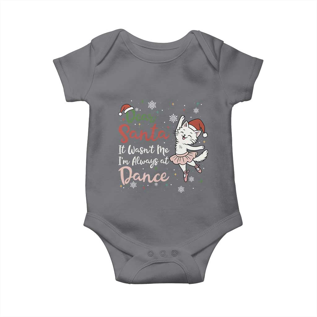 Funny Christmas Ballet Cat Lover Baby Onesie Dear Santa It Was Not Me - Wonder Print Shop