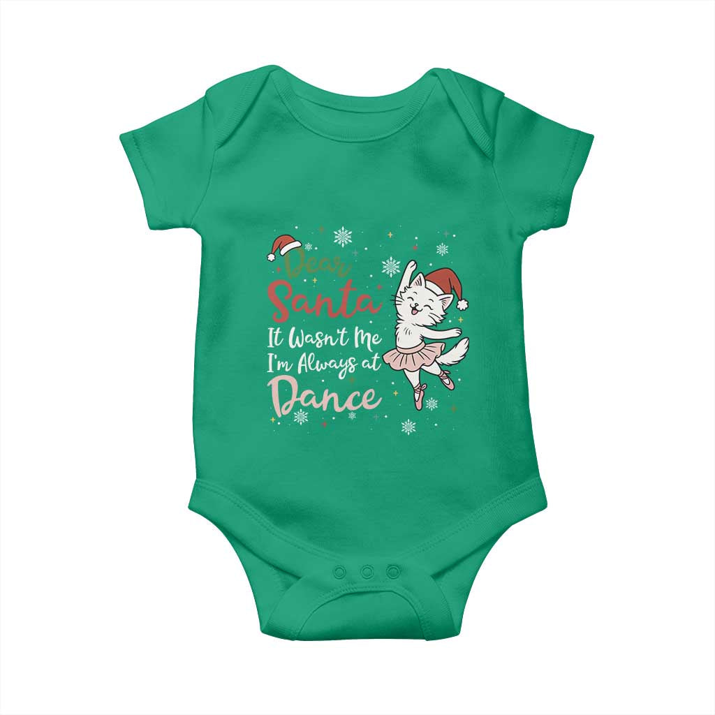 Funny Christmas Ballet Cat Lover Baby Onesie Dear Santa It Was Not Me - Wonder Print Shop
