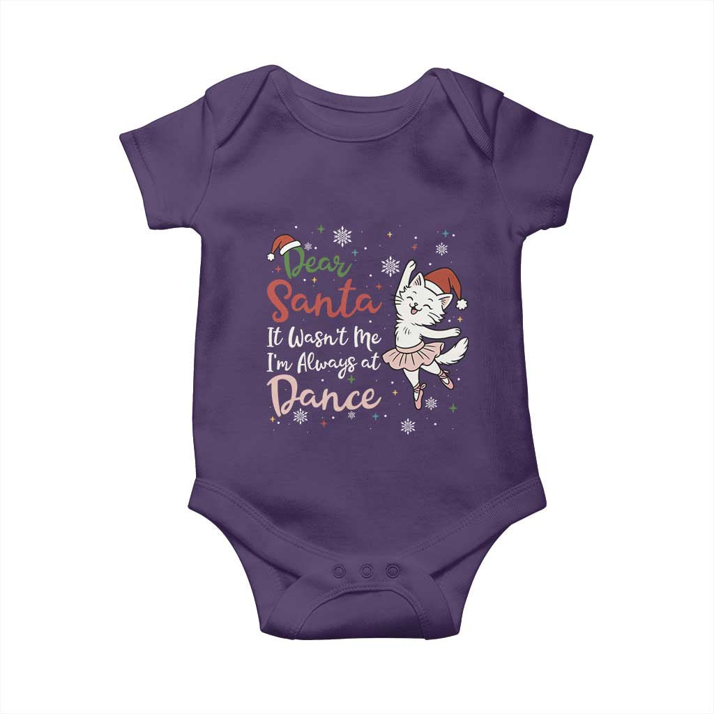 Funny Christmas Ballet Cat Lover Baby Onesie Dear Santa It Was Not Me - Wonder Print Shop