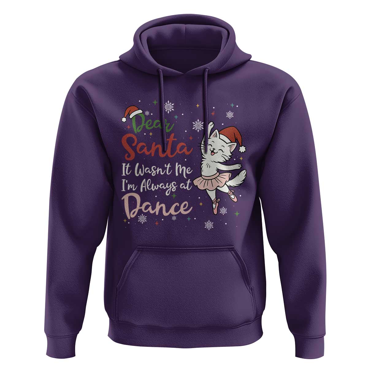 Funny Christmas Ballet Cat Lover Hoodie Dear Santa It Was Not Me - Wonder Print Shop