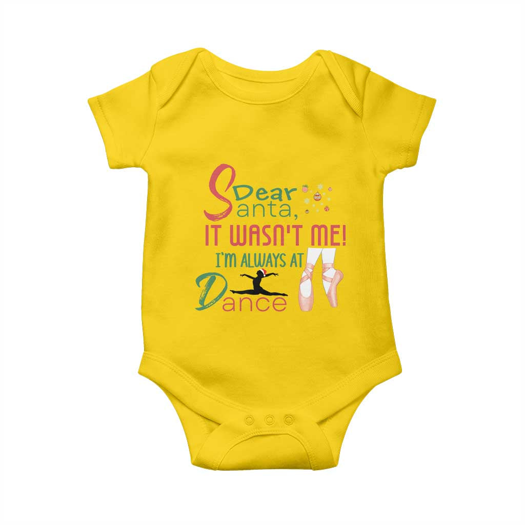 Funny Christmas Ballet Dancer Gift Baby Onesie Dear Santa It Was Not Me - Wonder Print Shop