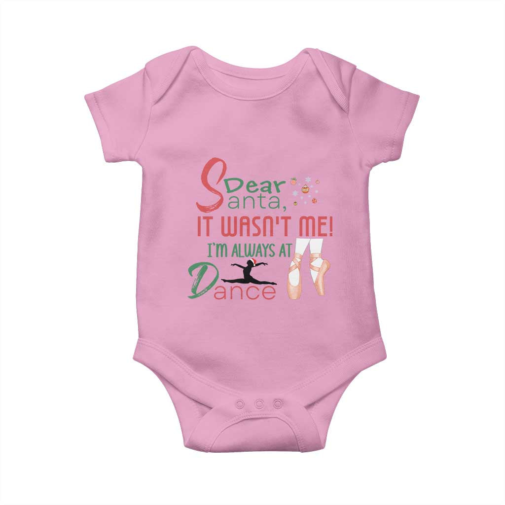 Funny Christmas Ballet Dancer Gift Baby Onesie Dear Santa It Was Not Me - Wonder Print Shop