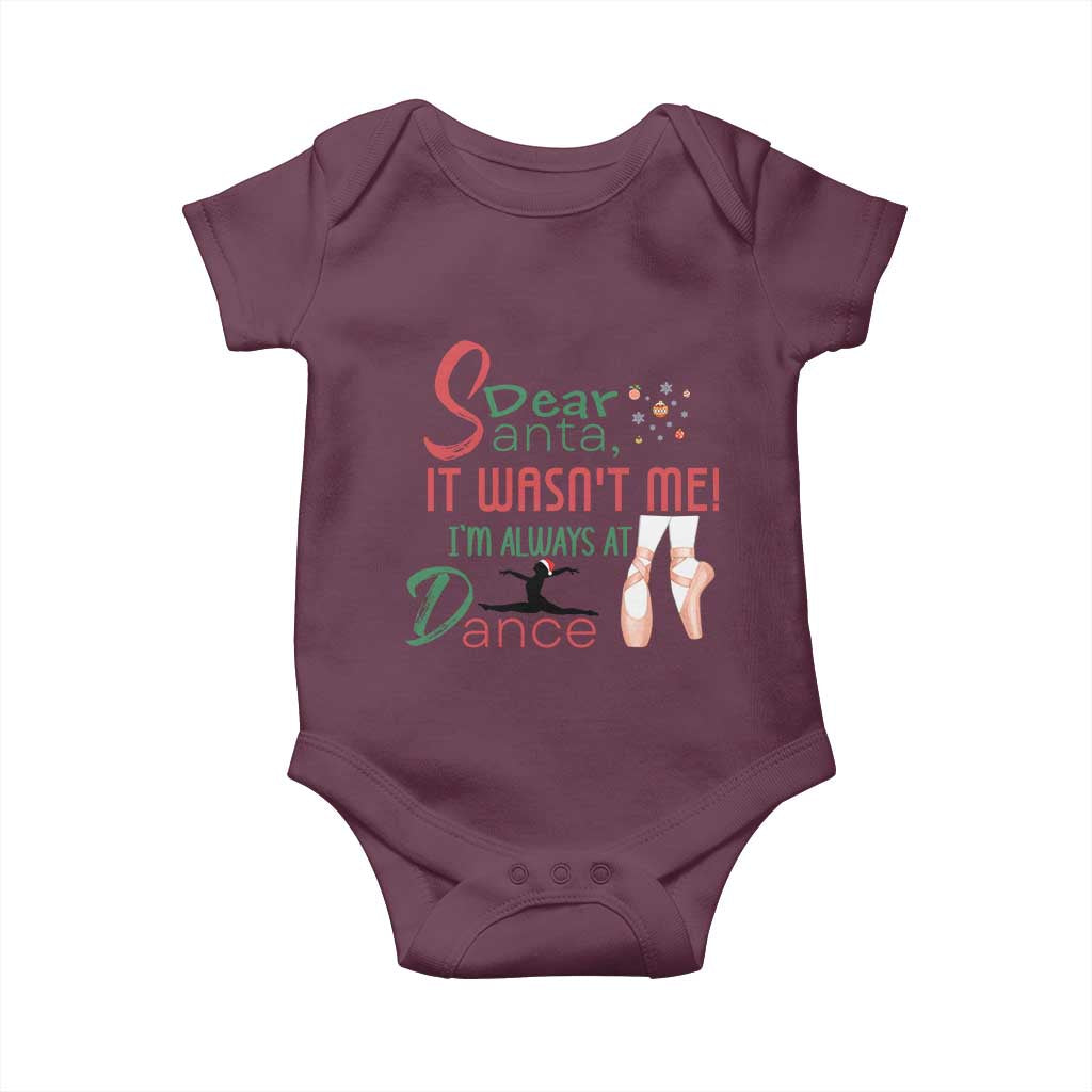 Funny Christmas Ballet Dancer Gift Baby Onesie Dear Santa It Was Not Me - Wonder Print Shop