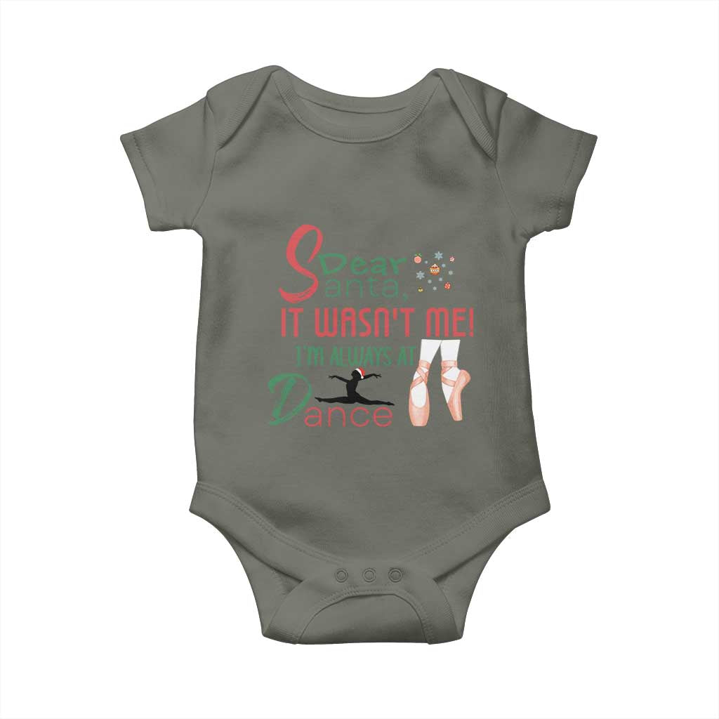 Funny Christmas Ballet Dancer Gift Baby Onesie Dear Santa It Was Not Me - Wonder Print Shop