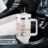 Funny Christmas Ballet Dancer Gift Tumbler With Handle Dear Santa It Was Not Me
