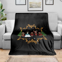 Ballet Lover Christmas Throw Blanket Funny Gingerbread Santa Snowman Dance - Wonder Print Shop