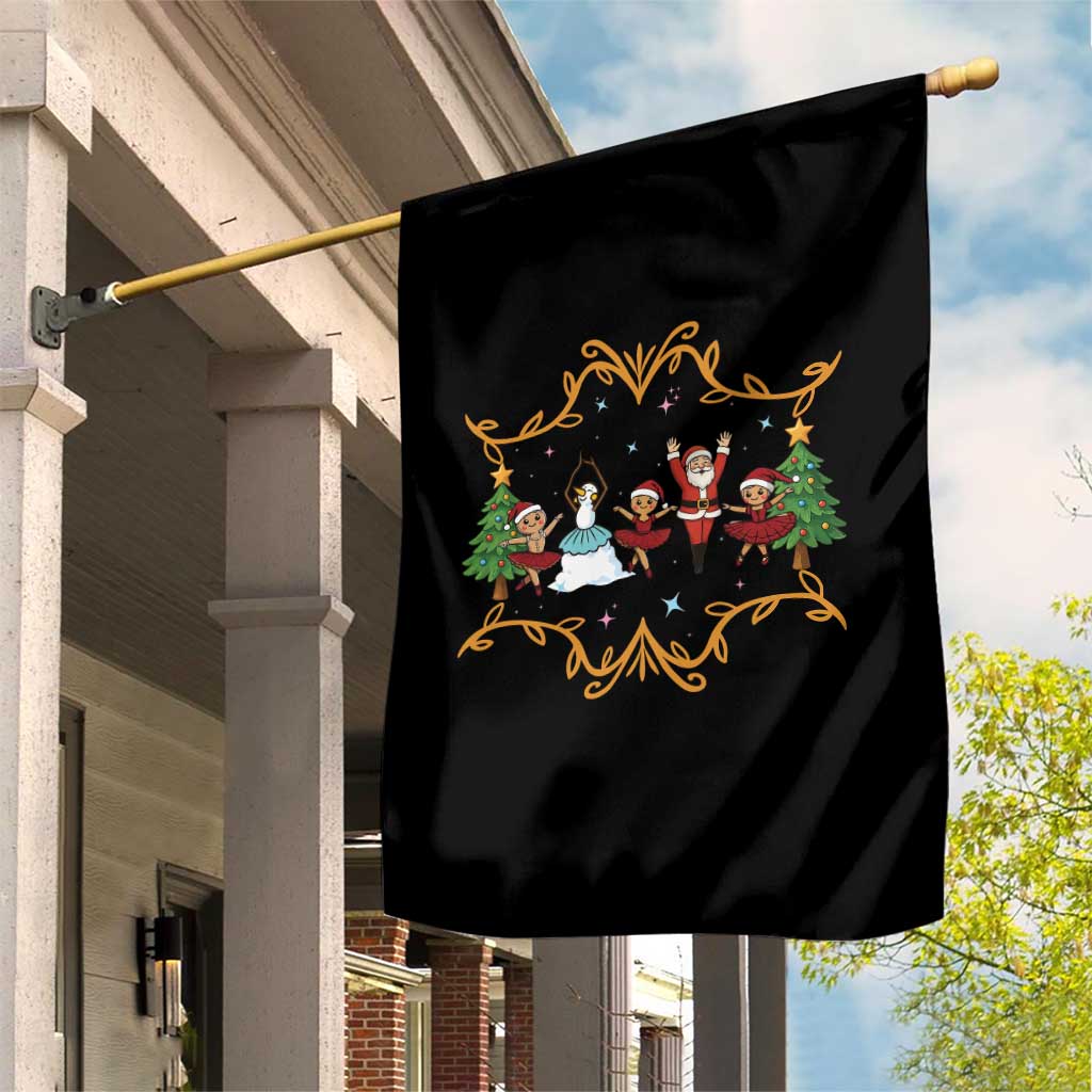 Ballet Lover Christmas Garden Flag Funny Gingerbread Santa Snowman Dance - Wonder Print Shop