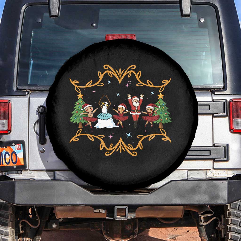 Ballet Lover Christmas Spare Tire Cover Funny Gingerbread Santa Snowman Dance - Wonder Print Shop