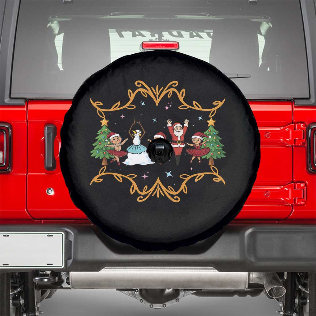Ballet Lover Christmas Spare Tire Cover Funny Gingerbread Santa Snowman Dance - Wonder Print Shop