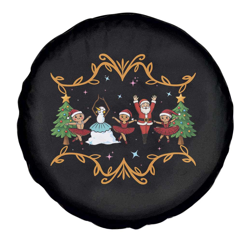 Ballet Lover Christmas Spare Tire Cover Funny Gingerbread Santa Snowman Dance - Wonder Print Shop
