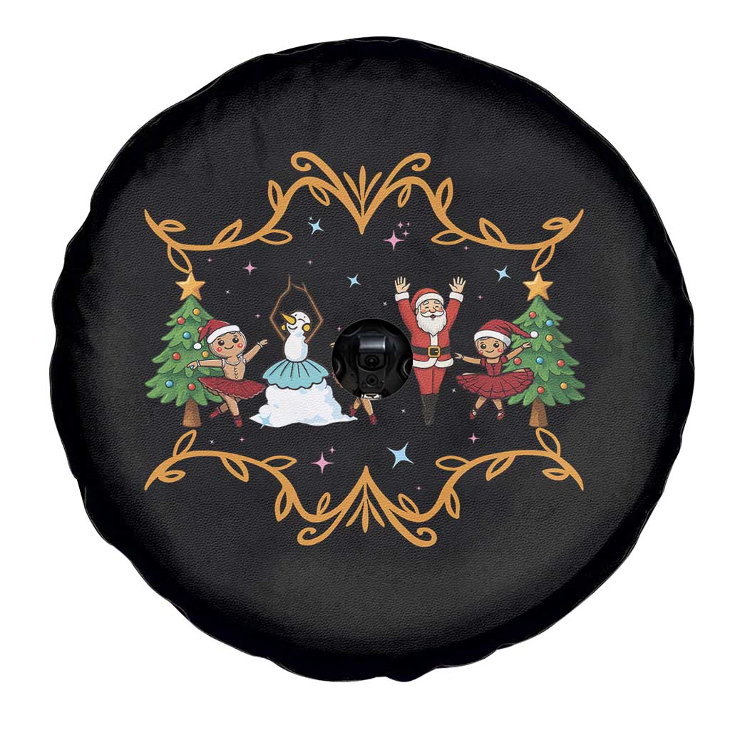 Ballet Lover Christmas Spare Tire Cover Funny Gingerbread Santa Snowman Dance - Wonder Print Shop