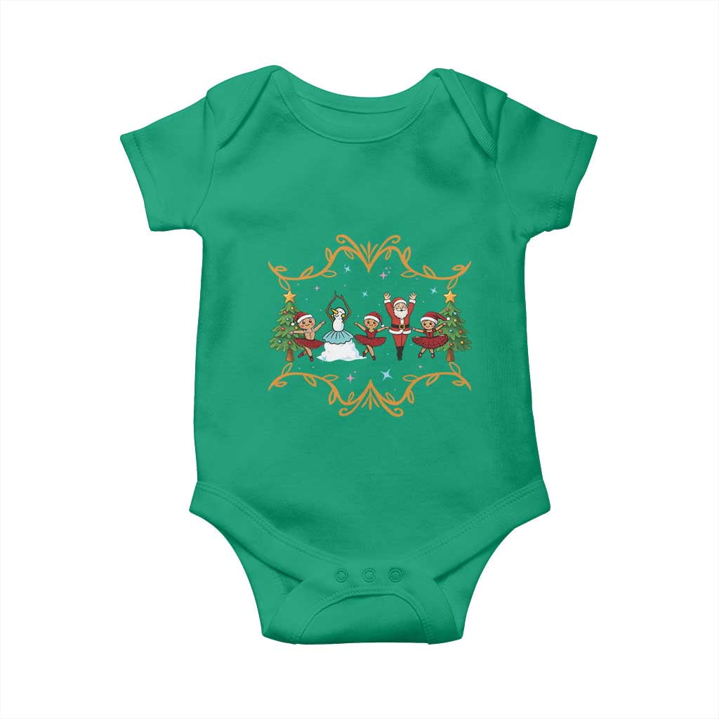 Ballet Lover Christmas Baby Onesie Funny Gingerbread Santa Snowman Dance - Wonder Print Shop