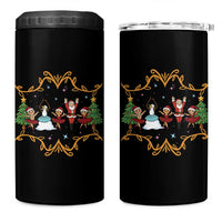 Ballet Lover Christmas 4 in 1 Can Cooler Tumbler Funny Gingerbread Santa Snowman Dance
