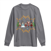 Ballet Lover Christmas Long Sleeve Shirt Funny Gingerbread Santa Snowman Dance - Wonder Print Shop