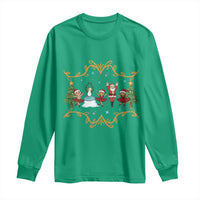 Ballet Lover Christmas Long Sleeve Shirt Funny Gingerbread Santa Snowman Dance - Wonder Print Shop