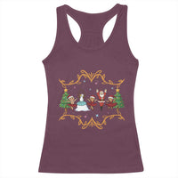 Ballet Lover Christmas Racerback Tank Top Funny Gingerbread Santa Snowman Dance - Wonder Print Shop