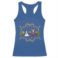 Ballet Lover Christmas Racerback Tank Top Funny Gingerbread Santa Snowman Dance - Wonder Print Shop