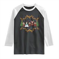 Ballet Lover Christmas Raglan Shirt Funny Gingerbread Santa Snowman Dance - Wonder Print Shop
