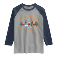 Ballet Lover Christmas Raglan Shirt Funny Gingerbread Santa Snowman Dance - Wonder Print Shop