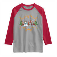 Ballet Lover Christmas Raglan Shirt Funny Gingerbread Santa Snowman Dance - Wonder Print Shop