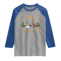 Ballet Lover Christmas Raglan Shirt Funny Gingerbread Santa Snowman Dance - Wonder Print Shop