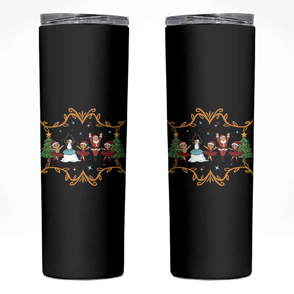Ballet Lover Christmas Skinny Tumbler Funny Gingerbread Santa Snowman Dance