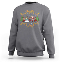 Ballet Lover Christmas Sweatshirt Funny Gingerbread Santa Snowman Dance - Wonder Print Shop