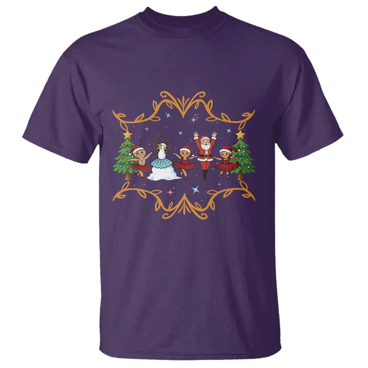 Ballet Lover Christmas T Shirt Funny Gingerbread Santa Snowman Dance - Wonder Print Shop