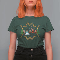 Ballet Lover Christmas T Shirt For Women Funny Gingerbread Santa Snowman Dance - Wonder Print Shop