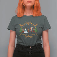 Ballet Lover Christmas T Shirt For Women Funny Gingerbread Santa Snowman Dance - Wonder Print Shop