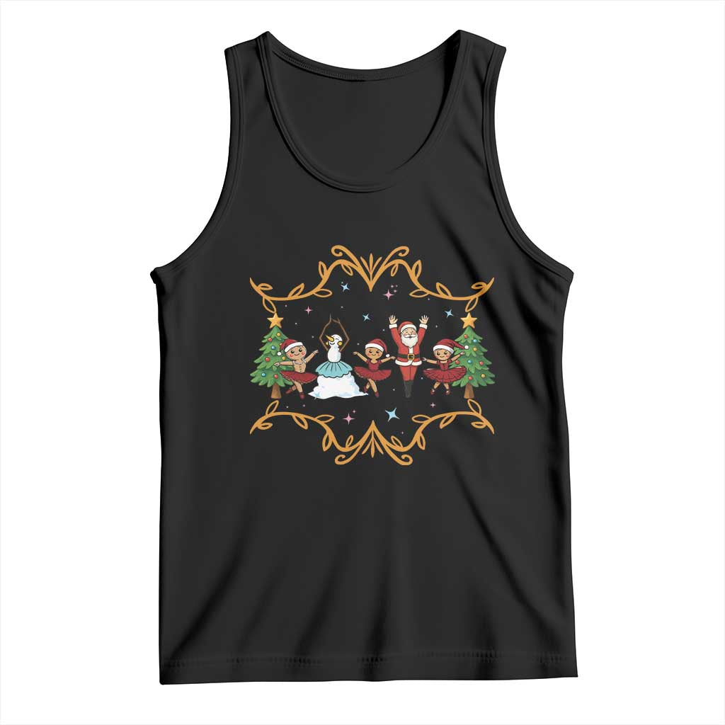 Ballet Lover Christmas Tank Top Funny Gingerbread Santa Snowman Dance - Wonder Print Shop