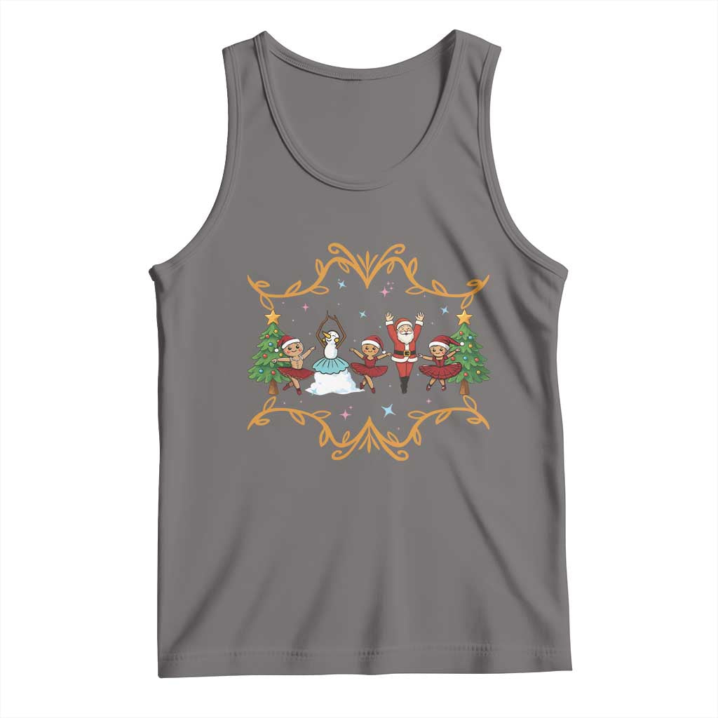 Ballet Lover Christmas Tank Top Funny Gingerbread Santa Snowman Dance - Wonder Print Shop