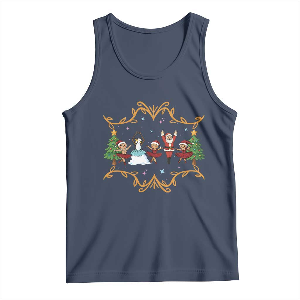 Ballet Lover Christmas Tank Top Funny Gingerbread Santa Snowman Dance - Wonder Print Shop