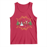 Ballet Lover Christmas Tank Top Funny Gingerbread Santa Snowman Dance - Wonder Print Shop