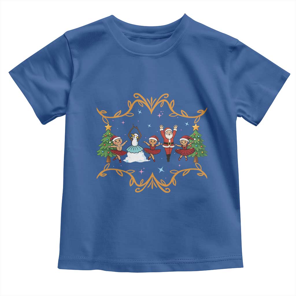 Ballet Lover Christmas Toddler T Shirt Funny Gingerbread Santa Snowman Dance - Wonder Print Shop