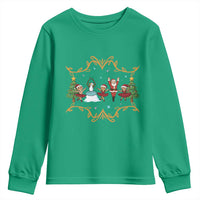 Ballet Lover Christmas Youth Sweatshirt Funny Gingerbread Santa Snowman Dance - Wonder Print Shop