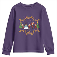 Ballet Lover Christmas Youth Sweatshirt Funny Gingerbread Santa Snowman Dance - Wonder Print Shop