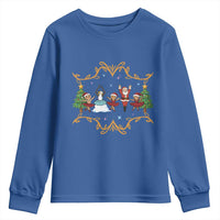 Ballet Lover Christmas Youth Sweatshirt Funny Gingerbread Santa Snowman Dance - Wonder Print Shop