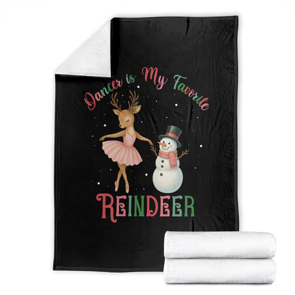 Christmas Ballet Reindeer Throw Blanket Dancer Is My Favorite Reindeer Gift - Wonder Print Shop