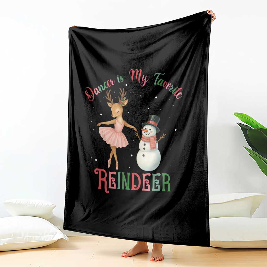 Christmas Ballet Reindeer Throw Blanket Dancer Is My Favorite Reindeer Gift - Wonder Print Shop