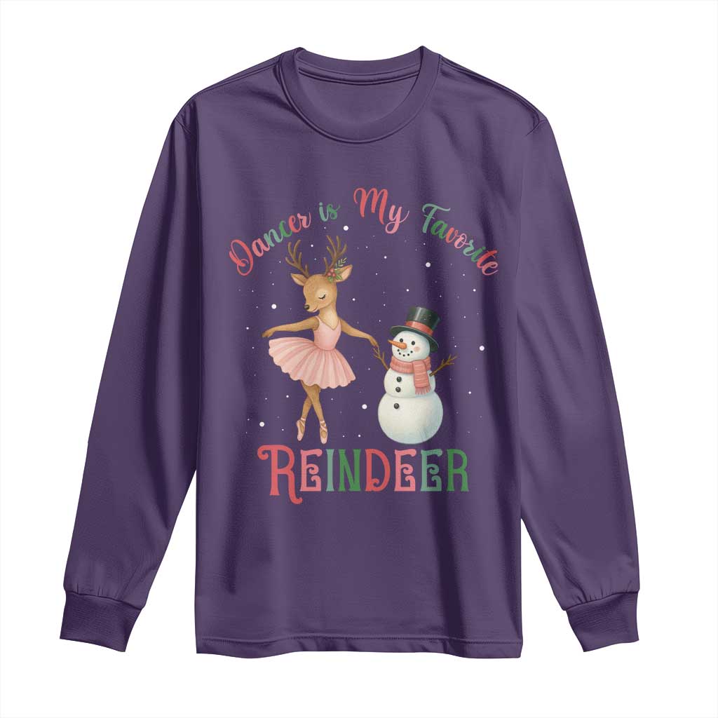 Christmas Ballet Reindeer Long Sleeve Shirt Dancer Is My Favorite Reindeer Gift - Wonder Print Shop