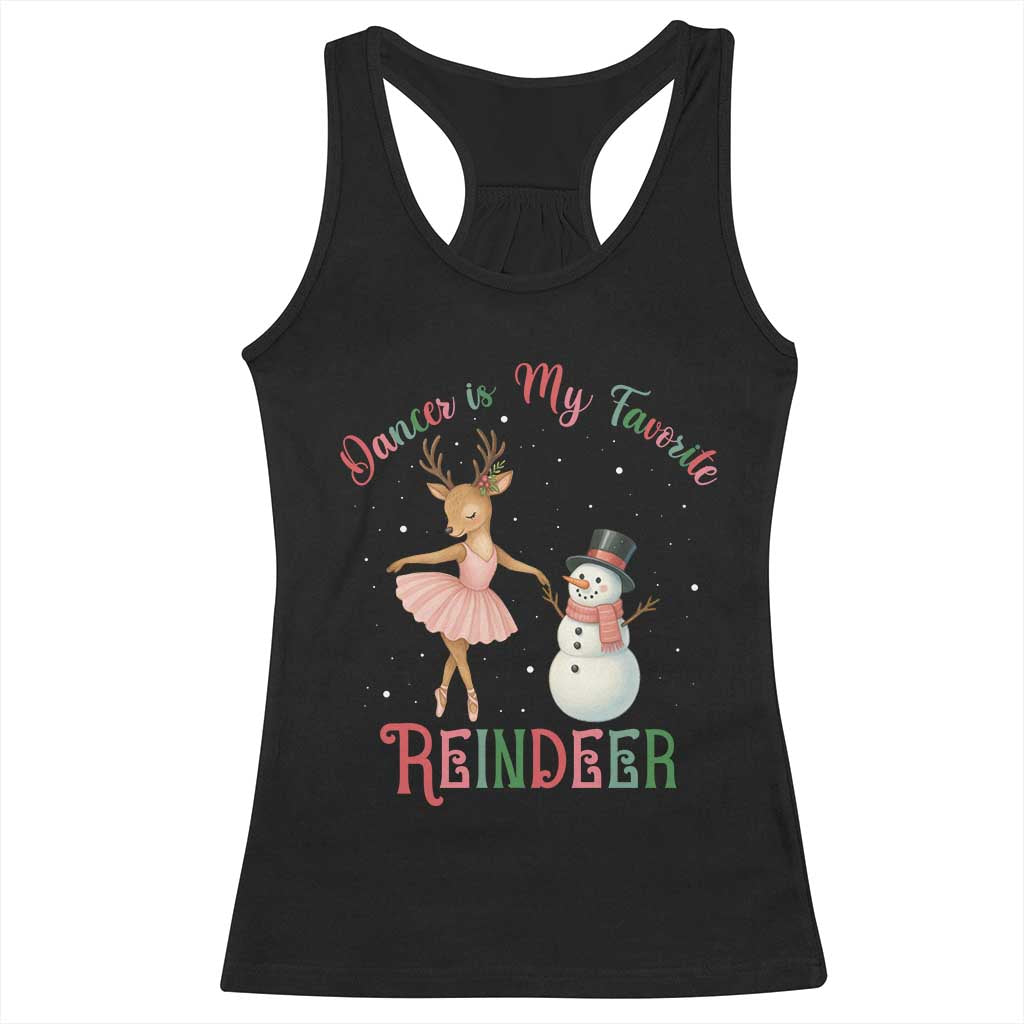 Christmas Ballet Reindeer Racerback Tank Top Dancer Is My Favorite Reindeer Gift - Wonder Print Shop