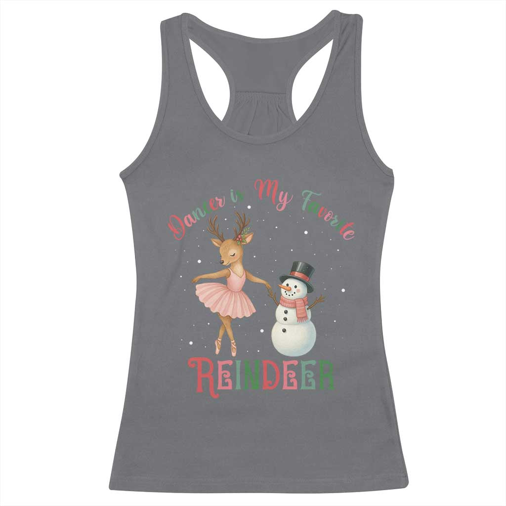 Christmas Ballet Reindeer Racerback Tank Top Dancer Is My Favorite Reindeer Gift - Wonder Print Shop