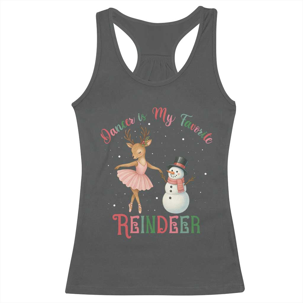 Christmas Ballet Reindeer Racerback Tank Top Dancer Is My Favorite Reindeer Gift - Wonder Print Shop
