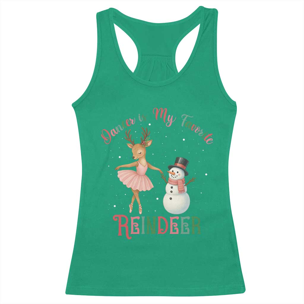 Christmas Ballet Reindeer Racerback Tank Top Dancer Is My Favorite Reindeer Gift - Wonder Print Shop